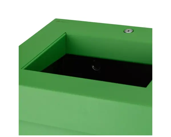 Kosz na odpady otwarty MERIDA STELLA GREEN LINE, pojemność 45 l, zielony Wnętrze kosza na odpady Merida 45 l z ramką do mocowania worka