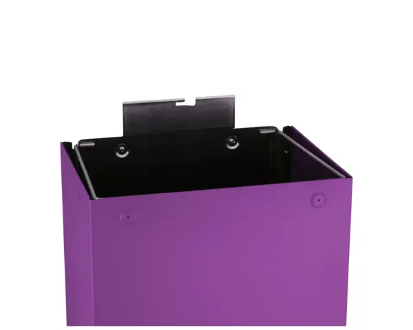 Kosz na odpady otwarty MERIDA STELLA VIOLET LINE, pojemność 45 l, filoetowy Kosz MERIDA STELLA VIOLET LINE otwarty widok z boku 45 l