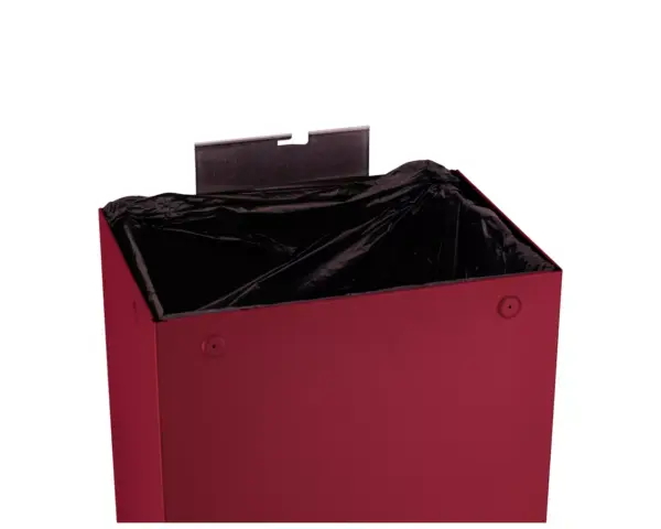 Kosz na odpady otwarty MERIDA STELLA RED LINE, pojemność 45 l, czerwony Stalowy kosz na odpady 45 l czerwony do montażu ściennego