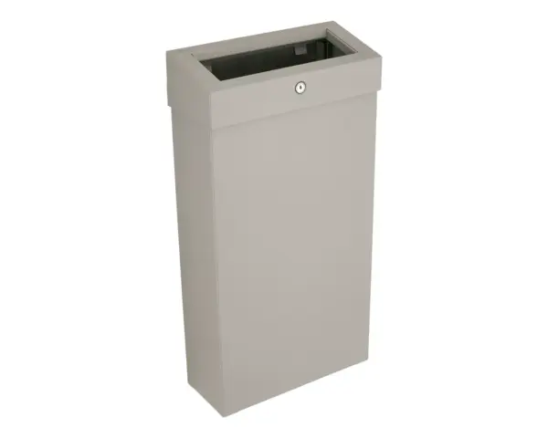 Kosz na odpady otwarty MERIDA STELLA SLIM STONE GREY LINE COMBO, pojemność 15 l, szary kamienny Szczegół zamka bębenkowego kosza na odpady Merida Stella Slim