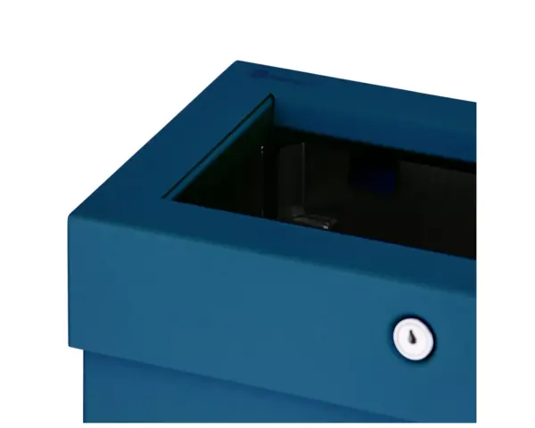 Kosz na odpady otwarty MERIDA STELLA SLIM BLUE LINE COMBO, pojemność 15 l, niebieski Stalowy kosz na odpady Merida Stella Slim Blue Line spawane boki 15 l