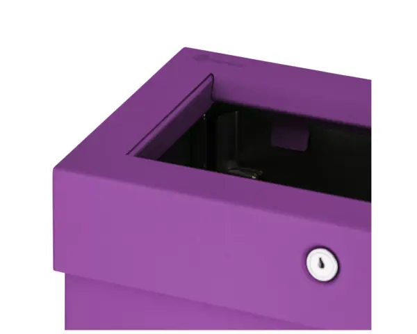 Kosz na odpady otwarty MERIDA STELLA SLIM VIOLET LINE COMBO, pojemność 15 l, fioletowy Kosz MERIDA STELLA SLIM z niewidocznymi zawiasami fioletowa powłoka strukturalna