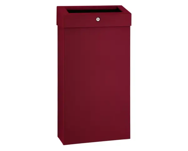 Kosz na odpady otwarty MERIDA STELLA SLIM RED LINE COMBO, pojemność 15 l, czerwony Kosz na odpady ze stali nierdzewnej z czerwoną powłoką strukturalną 15 l