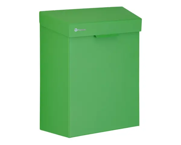 Kosz do damskich toalet MERIDA STELLA GREEN LINE 4,5 l, zielony Zielony kosz do toalety damskiej ze stali nierdzewnej z unoszoną pokrywą