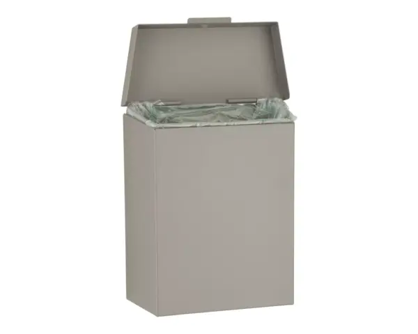 Kosz do damskich toalet MERIDA STELLA STONE GREY LINE 4,5 l, szary kamienny Stalowy kosz sanitarny Merida Stella Stone Grey niewidoczne zawiasy 4,5 l