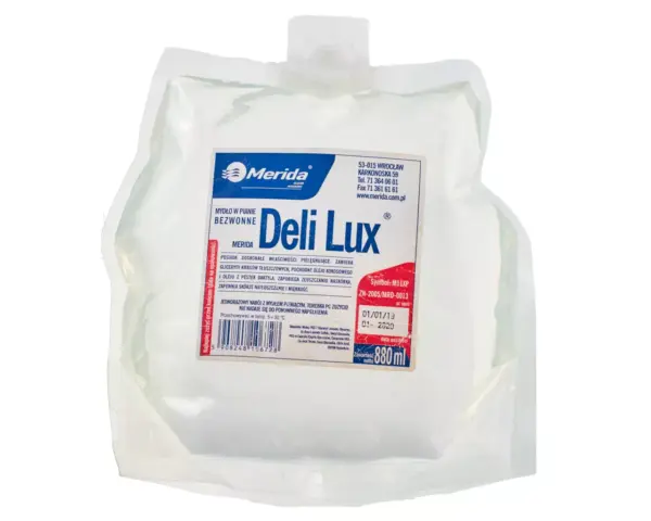 Jednorazowy wkład mydła w pianie Merida Deli Lux bezwonne 880 ml