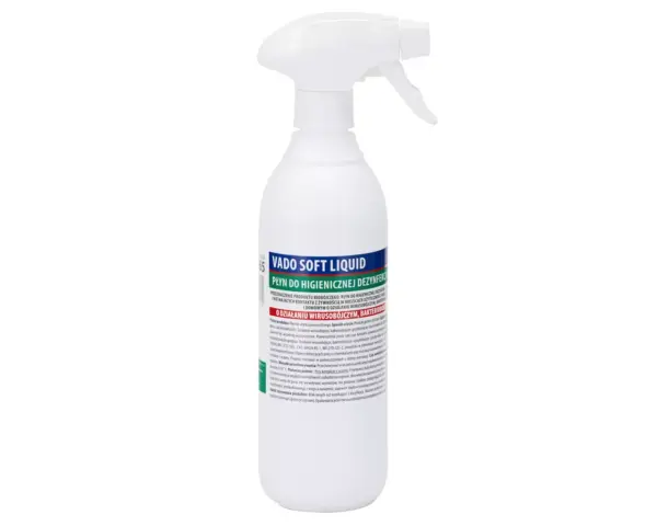 MERIDA VADO SOFT bezalkoholowy płyn do higienicznej dezynfekcji rąk i powierzchni, butelka ze spryskiwaczem 500 ml Bezalkoholowy płyn do dezynfekcji rąk i powierzchni MERIDA VADO SOFT 500 ml
