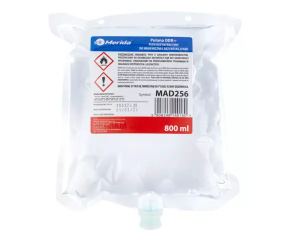 Alkoholowy płyn dezynfekcyjny MERIDA POLANA DDR+ wkład 800 ml