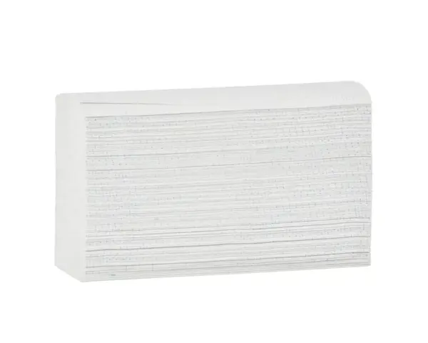 Ręczniki papierowe składane w Z, MERIDA CLASSIC SLIM ECOLABEL, jednowarstwowe, białe, karton 3000 szt. Ręczniki papierowe z makulatury gofrowane białe składane w Z 24x21 cm