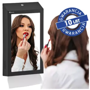 Czarny pojemnik na ręczniki składane z lustrem SuperMirror 2w1