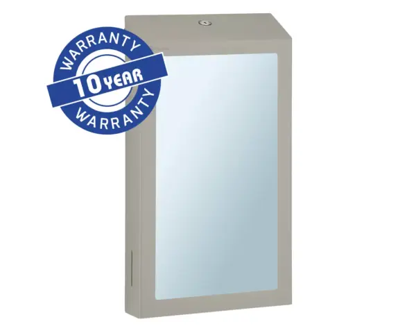 Pojemnik na ręczniki składane z lustrem ze stali SuperMirror „2w1" MERIDA STELLA SLIM STONE GREY LINE MEGA COMBO, szary kamienny Dozownik ręczników MERIDA STELLA SLIM STONE GREY z lustrem SuperMirror