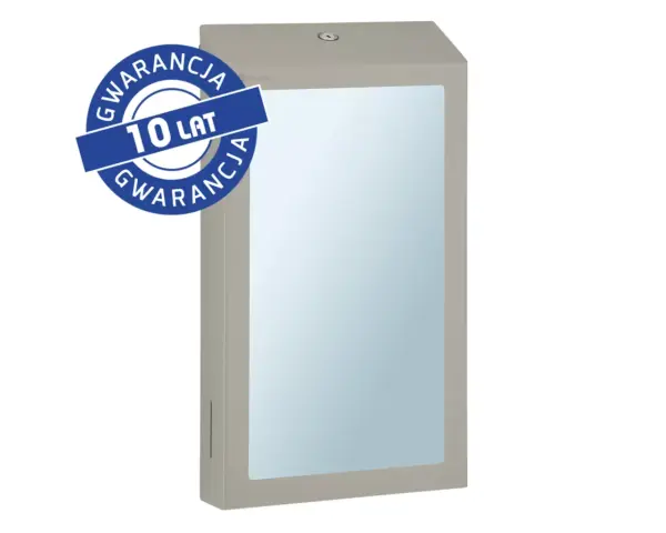 Pojemnik na ręczniki składane z lustrem ze stali SuperMirror „2w1" MERIDA STELLA SLIM STONE GREY LINE MEGA COMBO, szary kamienny Pojemnik na ręczniki składane z lustrem 2w1 szary kamienny stal nierdzewna