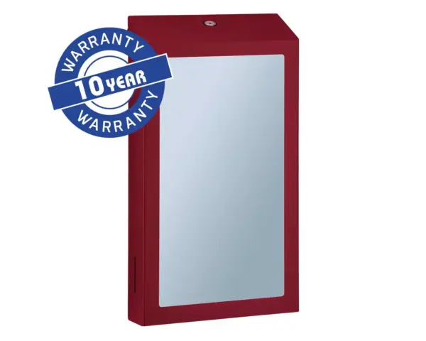 Pojemnik na ręczniki składane z lustrem ze stali SuperMirror „2w1" MERIDA STELLA SLIM RED LINE MEGA COMBO, czerwony Pojemnik 2w1 ze stali nierdzewnej z lustrem SuperMirror, czerwona powłoka