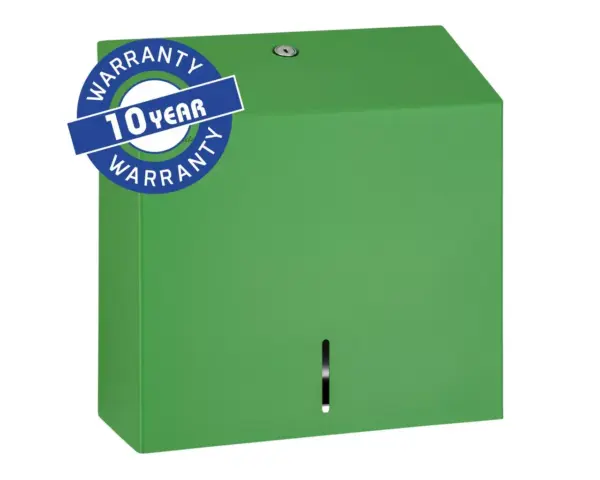 Pojemnik na ręczniki składane MERIDA STELLA GREEN LINE MAXI, zielony Stalowy pojemnik na ręczniki Merida Stella Maxi z zamkiem bębenkowym