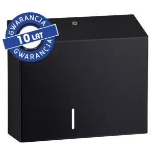 Merida Stella Duo Black Line BSC202 – czarny pojemnik na papier toaletowy, do roli Ø20 cm, z uchwytem na resztkę Ø10 cm i okienkiem kontroli.