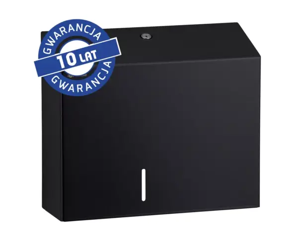 Merida Stella Duo Black Line BSC202 – czarny pojemnik na papier toaletowy, do roli Ø20 cm, z uchwytem na resztkę Ø10 cm i okienkiem kontroli.