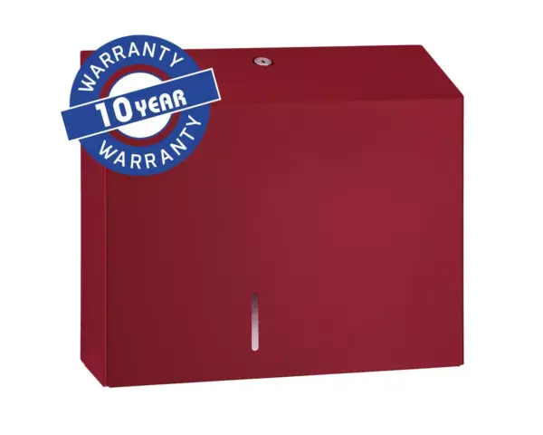 Pojemnik na papier toaletowy MERIDA STELLA RED LINE MAXI, średnica papieru do 23 cm, czerwony Czerwony pojemnik na papier toaletowy ze stali nierdzewnej MERIDA MAXI