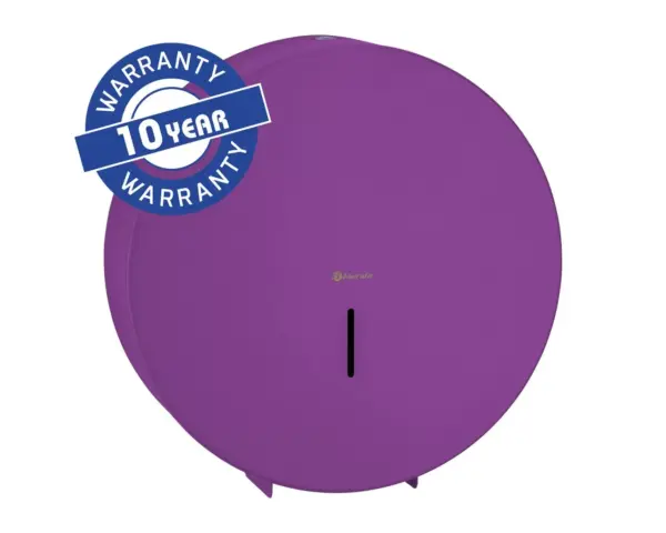 Pojemnik na papier toaletowy MERIDA STELLA VIOLET LINE MEGA, średnica papieru do 28 cm, fioletowy Pojemnik na papier toaletowy MEGA fioletowy z informacjami w języku angielskim