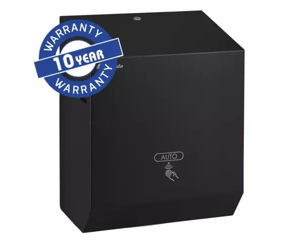 Automatyczny bezdotykowy podajnik ręczników papierowych w rolach MERIDA STELLA BLACK LINE AUTOMATIC MAXI, czarny Automatyczny podajnik ręczników Merida Stella Black Line widok z przodu