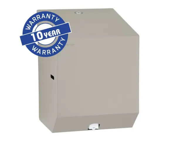 Pojemnik na ręczniki papierowe w rolach lub papier toaletowy w systemie listkowym MERIDA STELLA STONE GREY LINE MINI, szary kamienny Stalowy pojemnik Merida Stella Stone Grey Mini z certyfikatem gwarancji