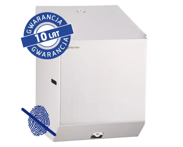 Pojemnik na ręczniki papierowe w rolach lub papier toaletowy w systemie listkowym MERIDA STELLA MINI Anti-FingerPrint , stal matowa z powłoką AFP Pojemnik na ręczniki papierowe MERIDA STELLA MINI ze stali matowej z powłoką AFP