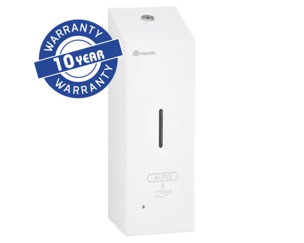 Bezdotykowy automatyczny dozownik mydła w pianie MERIDA STELLA AUTOMATIC SLIM WHITE LINE na jednorazowe wkłady 800 ml, biały Automatyczny dozownik mydła Merida Stella Slim biały stal nierdzewna