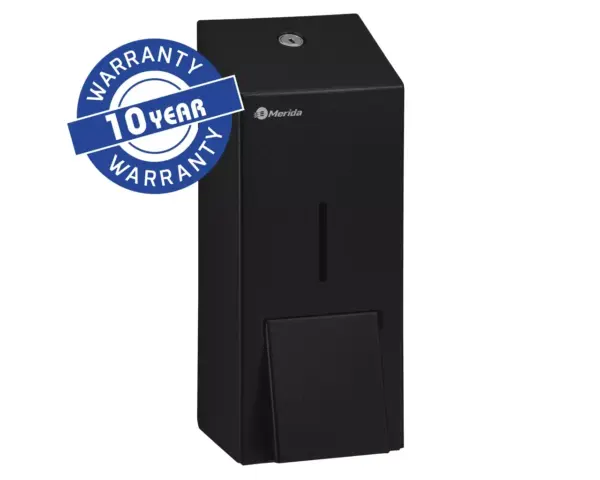 Dozownik mydła w płynie MERIDA STELLA BLACK LINE MAXI, pojemność zbiornika 800 ml, czarny Czarny dozownik mydła MERIDA STELLA BLACK LINE MAXI 800 ml