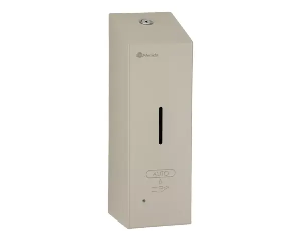 Bezdotykowy automatyczny dozownik mydła w pianie MERIDA STELLA AUTOMATIC SLIM SILK GREY LINE na jednorazowe wkłady 800 ml, szary jedwabisty Dozownik mydła w pianie na wkład 800 ml z zamkiem bębenkowym szary jedwabisty