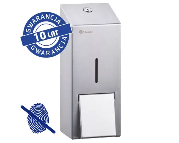Dozownik mydła w płynie MERIDA STELLA Anti-FingerPrint MAXI, pojemność zbiornika 800 ml, stal matowa z powłoką AFP Dozownik mydła MERIDA STELLA MAXI 800 ml stal matowa AFP z gwarancją