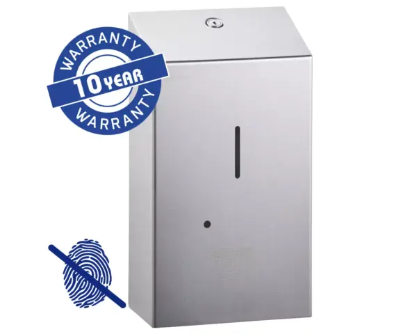 Bezdotykowy automatyczny dozownik mydła w płynie MERIDA STELLA AUTOMATIC Anti-FingerPrint, pojemność zbiornika 1000 ml, stal matowa z powłoką AFP Dozownik mydła Merida Stella Automatic stal matowa powłoka Anti-FingerPrint