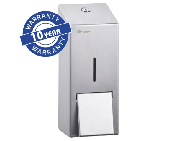Dozownik mydła w pianie MERIDA STELLA MAXI, na jednorazowe wkłady 700 g z pompką spieniającą, stal matowa Dozownik mydła w pianie MERIDA STELLA MAXI stal matowa zamek bębenkowy