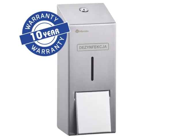 Dozownik płynu dezynfekcyjnego na jednorazowe wkłady 1000 ml MERIDA STELLA, stal matowa Dozownik Merida Stella stal matowa gwarancja wersja angielska