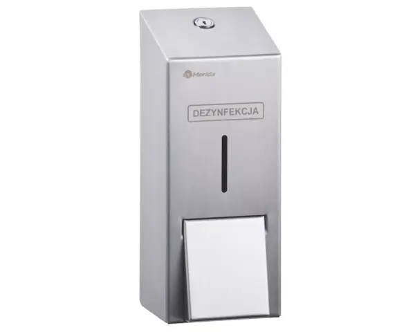 Dozownik płynu dezynfekcyjnego na jednorazowe wkłady 1000 ml MERIDA STELLA, stal matowa Ścienny dozownik dezynfekcyjny Merida Stella, matowa stal, zamek bębenkowy