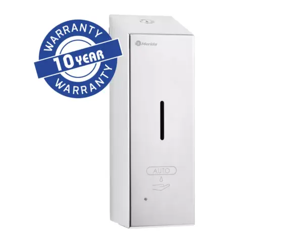 Bezdotykowy automatyczny dozownik mydła w pianie MERIDA STELLA AUTOMATIC SLIM na jednorazowe wkłady 800 ml, stal polerowana Automatyczny dozownik mydła w pianie ze stali nierdzewnej na wkłady 800 ml