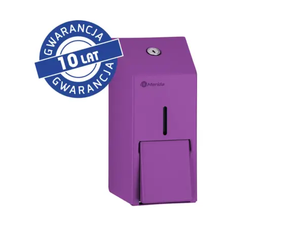 Dozownik mydła w płynie MERIDA STELLA VIOLET LINE MINI, pojemność zbiornika 400 ml, fioletowy Fioletowy dozownik mydła w płynie MERIDA STELLA VIOLET LINE MINI 400 ml