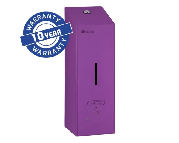Bezdotykowy automatyczny dozownik mydła w pianie MERIDA STELLA AUTOMATIC SLIM VIOLET LINE na jednorazowe wkłady 800 ml, fioletowy Automatyczny dozownik mydła w pianie 800 ml w fioletowej obudowie stalowej