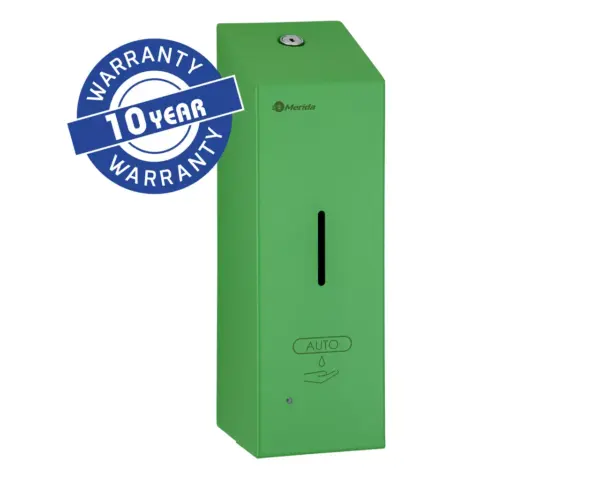 Bezdotykowy automatyczny dozownik mydła w pianie MERIDA STELLA AUTOMATIC SLIM GREEN LINE na jednorazowe wkłady 800 ml, zielony Automatyczny dozownik mydła w pianie ze stali nierdzewnej zielonej 800 ml