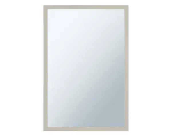 Lustro w ramie metalowej - szarej jedwabistej MERIDA STELLA SILK GREY LINE, 40 x 60 cm Prostokątne lustro 40x60 cm w wąskiej metalowej ramie szarej jedwabistej