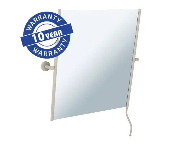 Lustro uchylne w oprawie szarej jedwabistej matowej z uchwytem ułatwiającym regulację kąta nachylenia MERIDA STELLA SILK GREY LINE, 50 x 60 cm Lustro uchylne dla niepełnosprawnych z uchwytem regulacji kąta