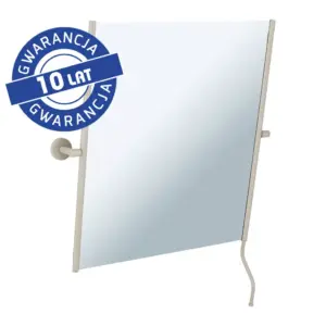 Lustro uchylne w szarej jedwabistej ramie metalowej 50x60 cm