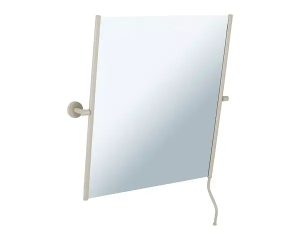 Lustro uchylne w oprawie szarej jedwabistej matowej z uchwytem ułatwiającym regulację kąta nachylenia MERIDA STELLA SILK GREY LINE, 50 x 60 cm Lustro z regulacją 0-10° w szarej jedwabistej oprawie metalowej