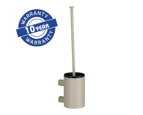 Szczotka do WC z uchwytem mocowanym do ściany, tuba krótka, MERIDA STELLA SILK GREY LINE, szara jedwabista Szczotka toaletowa ze stali nierdzewnej z uchwytem ściennym, szara jedwabista powłoka