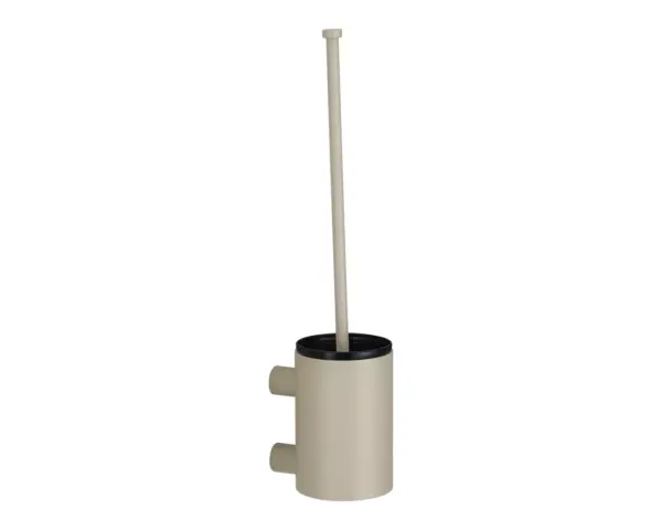 Szczotka do WC z uchwytem mocowanym do ściany, tuba krótka, MERIDA STELLA SILK GREY LINE, szara jedwabista Szczotka WC Merida Stella z krótką tubą i wyjmowanym wkładem plastikowym