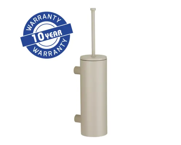 Szczotka do WC z uchwytem mocowanym do ściany, tuba z przykrywką, MERIDA STELLA SILK GREY LINE, szara jedwabista Szczotka toaletowa ze stali nierdzewnej z tubą i przykrywką, jedwabista szarość
