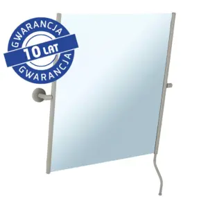 Lustro uchylne 50x60 cm w szarej kamiennej oprawie z uchwytem regulacji