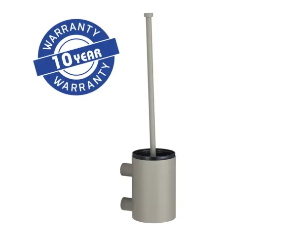 Szczotka do WC z uchwytem mocowanym do ściany, tuba krótka, MERIDA STELLA STONE GREY LINE, szara kamienna Szczotka toaletowa MERIDA STELLA STONE GREY LINE z uchwytem do ściany