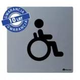 Piktogram toalety dla niepełnosprawnych ze stali matowej 95x95 mm