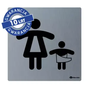 Piktogram pomieszczenie dla matki z dzieckiem stal nierdzewna 95x95mm