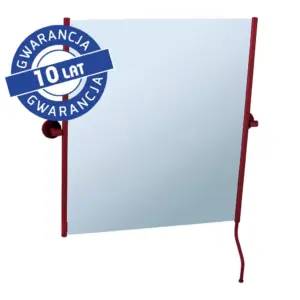 Lustro uchylne 50x60 cm w czerwonej matowej oprawie metalowej