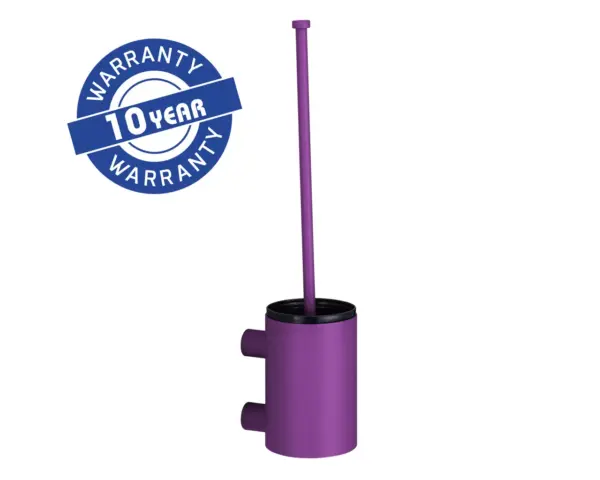 Szczotka do WC z uchwytem mocowanym do ściany, tuba krótka, MERIDA STELLA VIOLET LINE, fioletowa Szczotka WC Merida Stella Violet Line, fioletowa powłoka strukturalna, uchwyt ścienny